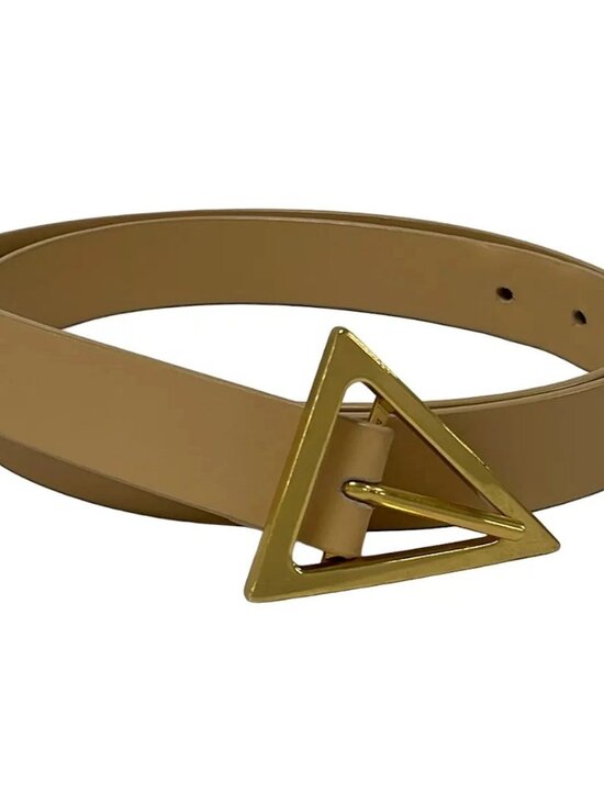BOTTEGA VENETA Beige Gold Leather Hardware Belt